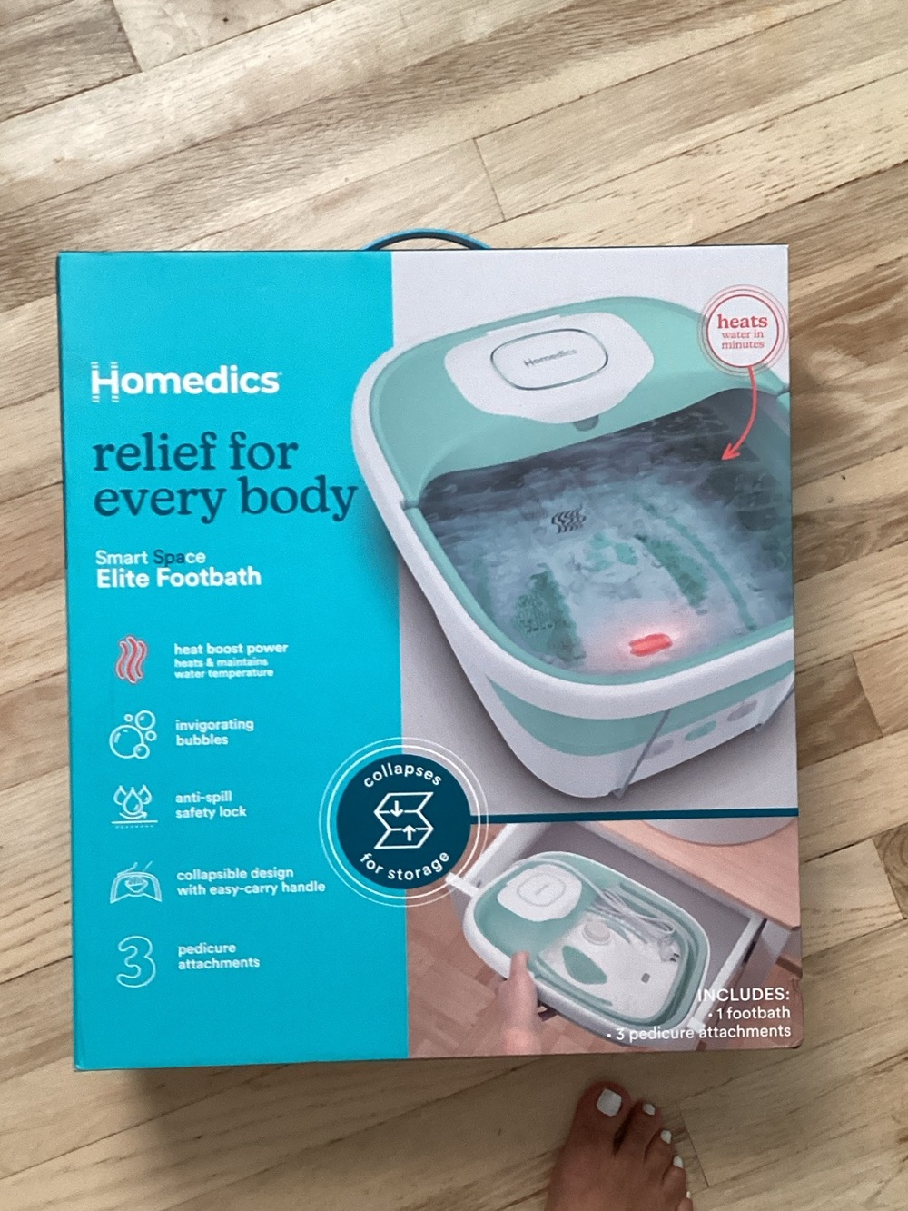 Homedics Smart Space Elite Footbath in Teal and White